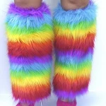 2020 New Orleans long push women boot socks green/yellow/purple push leg sets mardi gras furry footless leg warmer socks