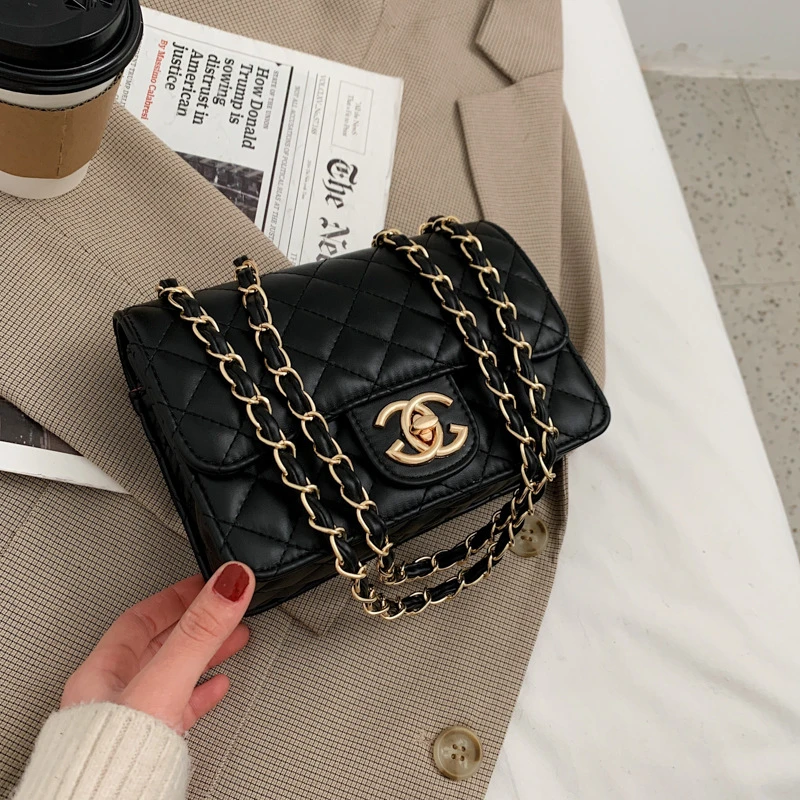 2020 shoulder bag chain trend messenger bags rhombus embroidery thread small square crossbody bag