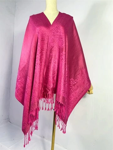 2020 Year-end promotion Eco-friendly material jacquard tassel woven Monochrome paisley Pashmina scarf shawl