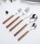 Import 2021 18/0 new wooden/stone pattern handle stainless steel tableware western knife fork and spoon cutlery from China