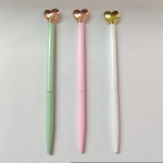 2021 New Design Lovely Metal Ballpoint Pens Heart Shaped Head Wholesale Twist Ball Pens with Custom Logo
