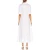 Import 2021 Spring New Design Elegant White Shirt Dress Pleated Waist Casual Maxi Dress Women from China