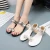 Import 2021 Summer New Ladies Sandals and Slippers with Rhinestone Flowers Set Toe Low Heel Sandals and Slippers Women from China