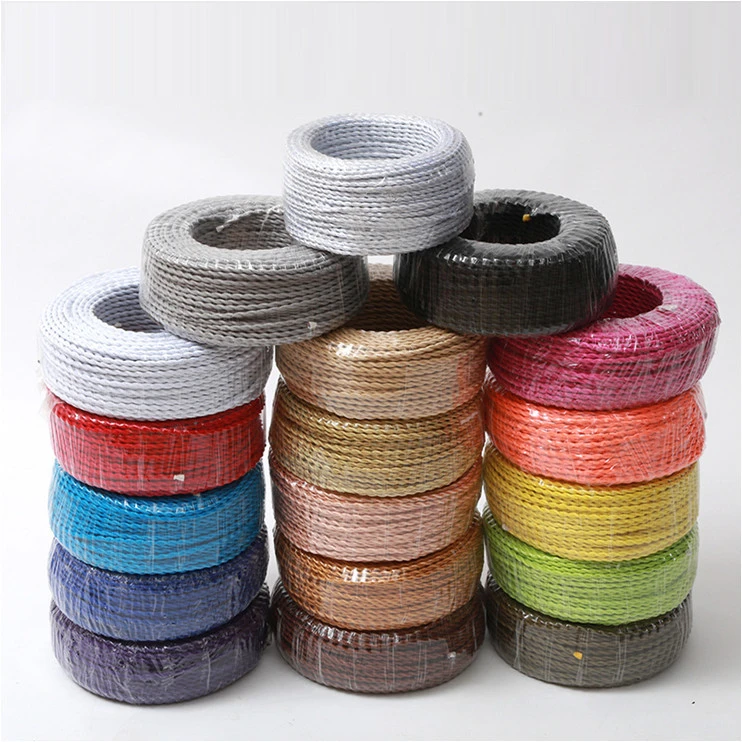 2*0.75 Colorful 2 core textile braided fabric cable flex wire electric Cloth Covered Twisted Electrical Wire Vintage Lamp Cord
