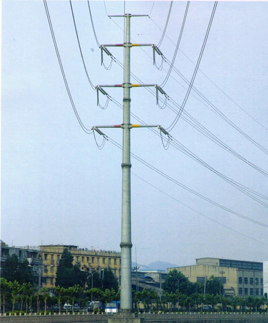 220kv Double Circuit Hot Dip Galvanized Electric Steel Poles