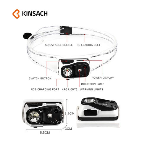 3 leds bright 2000 lumen long range zoomable head torch usb rechargeable multi working modes multi-function head lamp