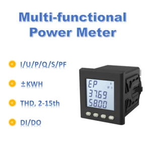 3 phase multi-function AC 1A 5A rs485 modbus LCD digital power meter