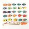30 PCS Wooden Magnetic Fishing Game Magnetic Alphabet Letters Fishing Toy Educational Games Fine Motor Skill Toys for  Kids
