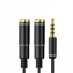 3.5mm Jack Headphone Mic Audio Splitter Gold Plated Aux Extension Adapter Cable