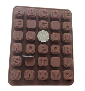 3D Cavities Pudding molds Mini Chocolate Molds Ice cream Moulds Silicon Alphabet Letter Moulds