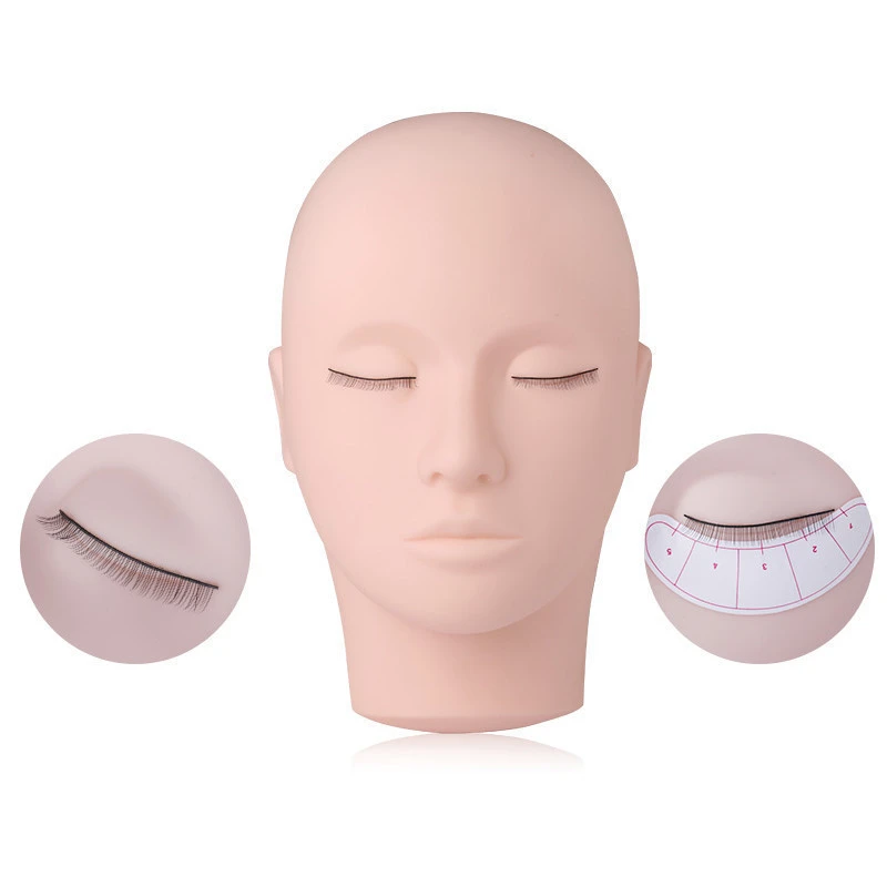 3D Silicone Material Eyelash Extension And Permanent Makeup Microblading Mannequin Practice Training Head