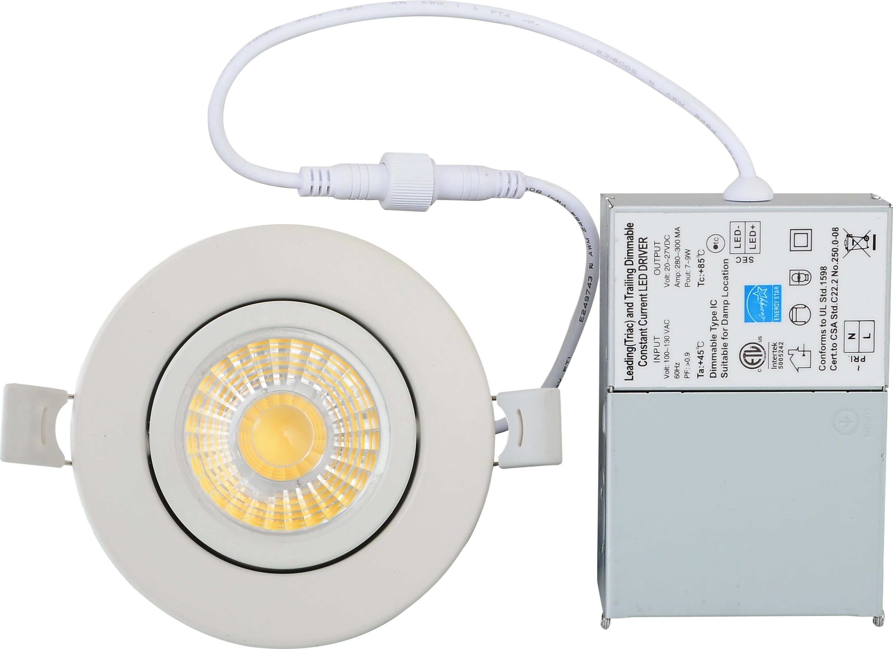 3inch 7W COB LED down light flicker free IC type recessed ceiling light ETL ES approved