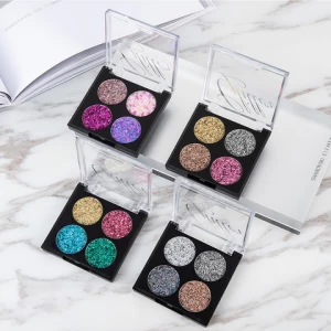 4 Colors Shimmer Glitter Pigmented Eye shadow Private Label Eyeshadow Palette
