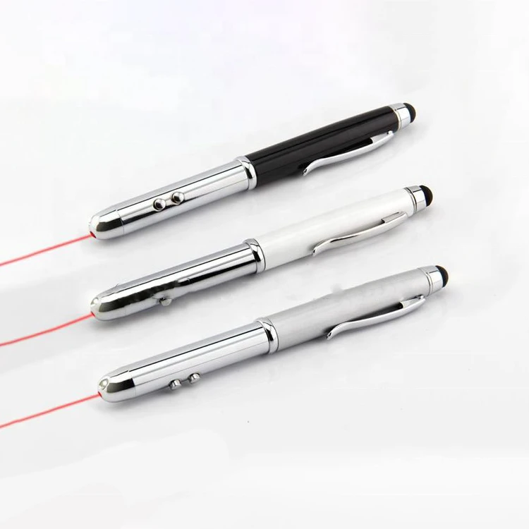 4 in 1 laser pointer pen and flashlight stylus pen