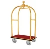 4 wheel Luggage Bellman cart  Stainless Steel Hotel lobby Brass Gold trolley luggage trolley High Quality