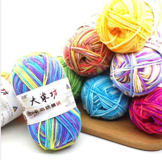 5 Ply hilos para crochet Milk Cotton Yarn Acrylic Blended Crochet Knitting Yarn Using For Scarves
