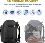 50L Large Capacity High Quality Customized Design Ski Snowboard Boot Bag Travel Backpack for Ski Accessories