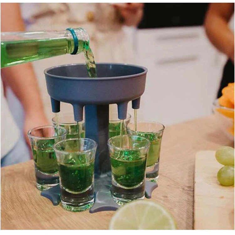 6 Way Shot glass dispenser holder Multi shot dispense Drinking Games for Cocktail Party Get Togethers At Weekend