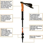 6061 High Quality Ski Poles Foldable Trekking Pole Carbon Aluminium Nordic Walking Sticks Walking Pole Trekking