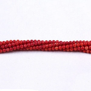 6mm Round Red Coral String of Beads