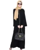 7064 Hot products fashion charming black abaya women muslim dress 2023 dubai long dress Zip-Up black abaya for women