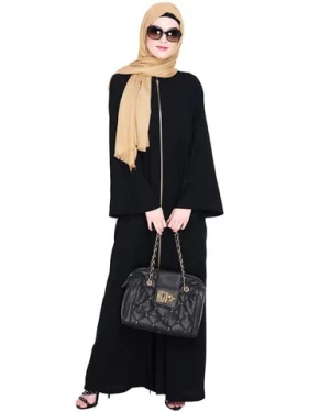 7064 Hot products fashion charming black abaya women muslim dress 2023 dubai long dress Zip-Up black abaya for women