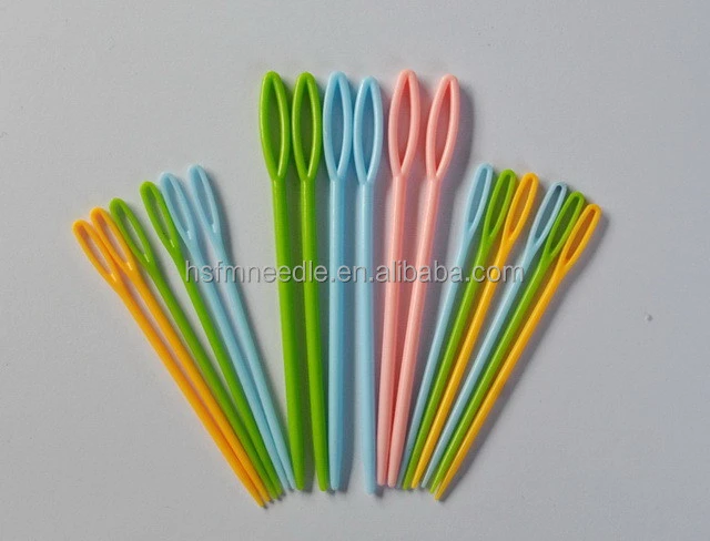 7.5cm 9cm Multicolor Plastic Hand Sewing Needles Knit Weaving Tools