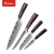 Import 8 pcs damascus laser pattern 7cr17mov carbon steel pakka wood handle knife set from China