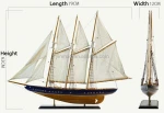 80cm length wooden sailing ship model "ATLANTIC", America boat model, Blue + Brown home collection
