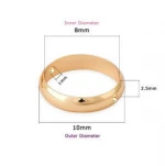 8mm Gold plated Brass Ring With 2 Hole Jewelry Supplies Metal Bead Frames
