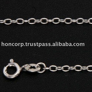 925 Sterling Silver Chain 0.45mm Cable Oval Chain