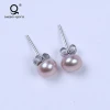 925 Sterling Silver Earring Jewelry,African Fashion Simple Pink Pearl Necklace Set