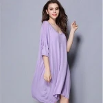 95% cotton 5% spandex Night gown Loose Fit Ladies Nightshirt Night Wear