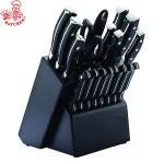 AH01 19pcs stainless steel ABS handle wooden block kitchen knife set