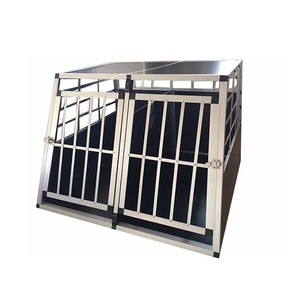 Aluminum pet carrier case outdoor double door dog cage house