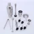 Import Amazon hot selling 9 piece stainless steel bar set, bar accessories , bar tools set with woodon stand from China