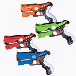 amazon hot selling shooting game electric gun toy set vests tag infrared laser gun for 4 players