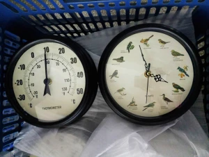 Antique outdoor street double sided station clock/garden two sided wall clock with thermometer
