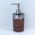 AZUDA_Wave Design Wood Decal Plastic Bathroom Accessories 4 Pieces Set