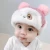 Import baby Cartoon winter hat with cute embroidery cat plush warm earflap hat wholesale 1-2 years infant baby helmet hat from China