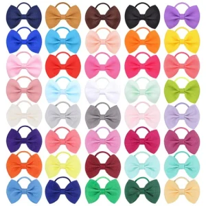 Baby hair ties with bows for toddler ponytail holders small hair ties for baby girls infants hair accessories