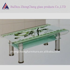 bamboo bent glass coffee table