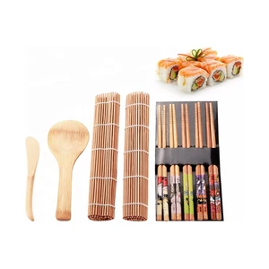 Bamboo Sushi Making Kit Set 9 PCS-Sushi Rolling Mats Rice Bamboo Beginner Sushi Kit