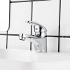 Bathroom arc-shaped handle brass basin sink faucet
