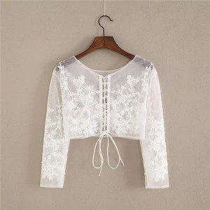 Beautiful  wholesale wedding accessaries bridal bolero lace jacket