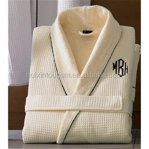 Bedroom high quality eco-friendly beige cotton bathrobe