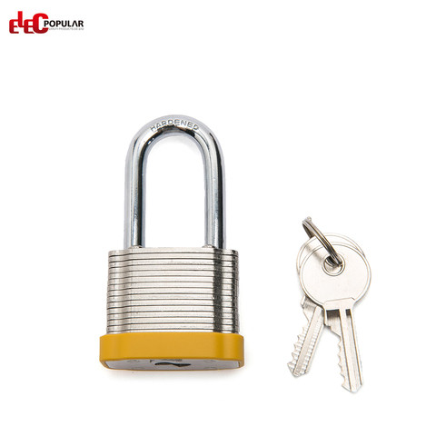 Best Rust-Proof 38mm Shackle Safety Steel Laminated Padlock With Two Keys