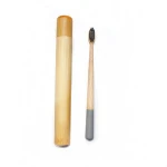 Biodegradable Hotel Dental Set Round Handle Eco Castor Oil Bristles Bamboo Toothbrush for hotel