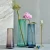 Bixuan Vases Optic Blue Handblown Glass Flower Arrangement Golden Rim Trumpet Vase Table Decoration Centerpieces Accent 10x27