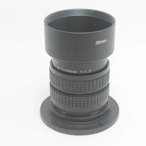 Black metal 35mm Metal Lens Hood for 35mm f1.7 50mm f1.4 CCTV Lens